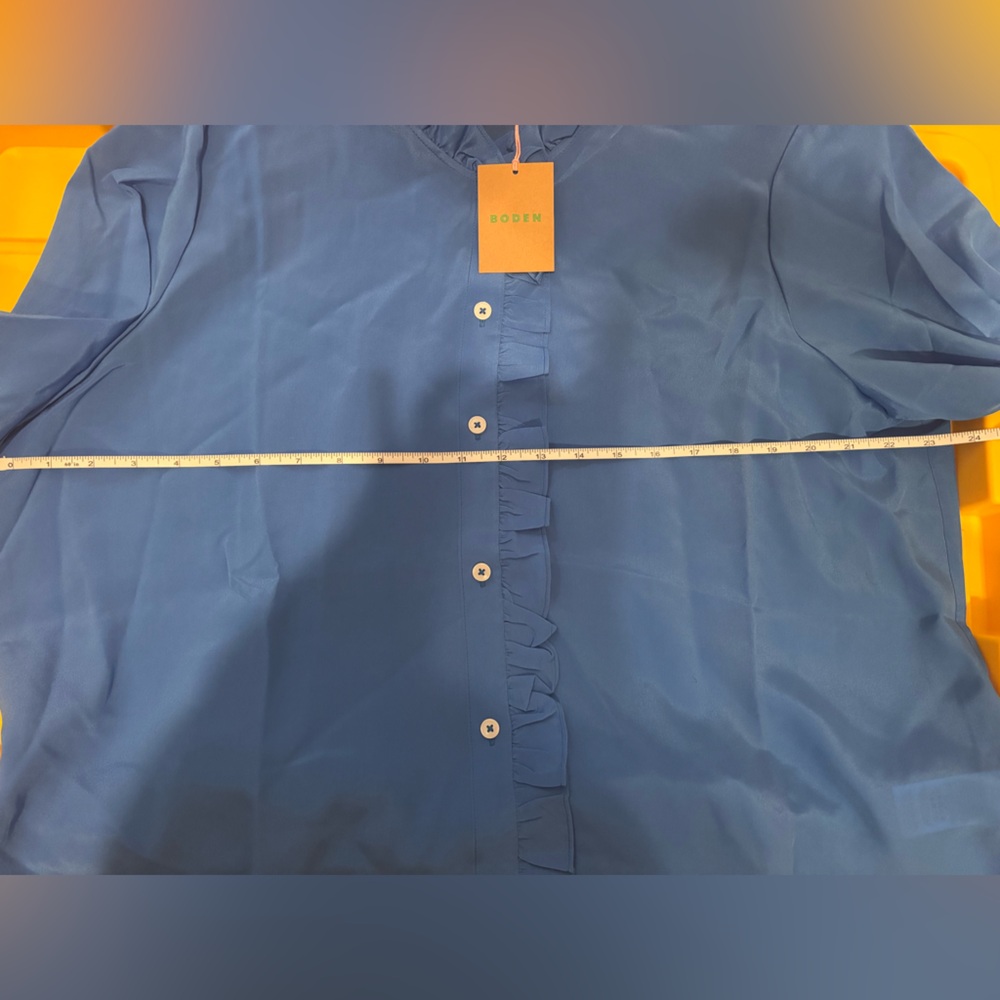 Boden Blue Ruffle Blouse - Picture 7 of 9